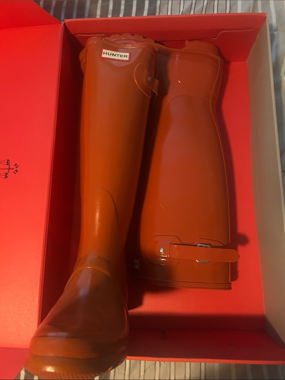 Hunter Women's Tall Rain Boots in Burnt Orange - Picture 4 of 4